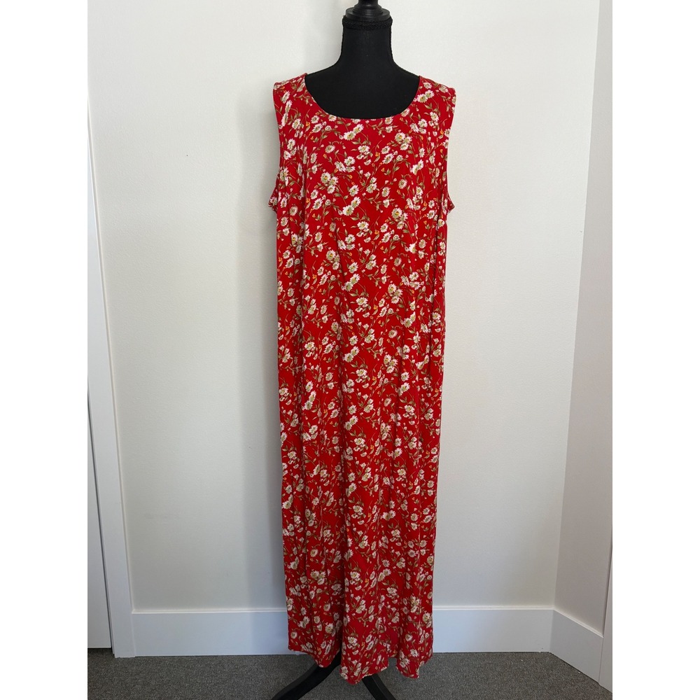 Vintage Denim & Co Women's Floral Maxi Sleeveless Dress Sz 1X